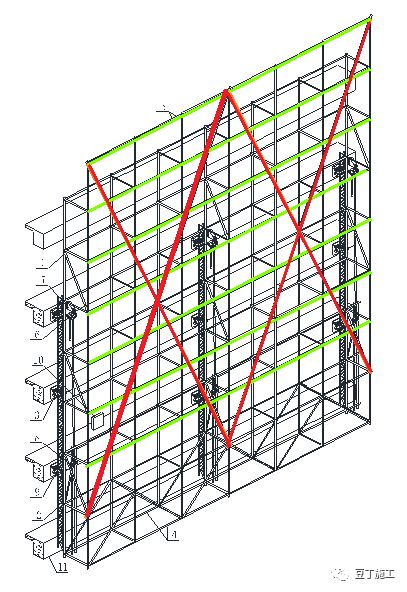 拆解一個(gè)附著式升降腳手架,供大家參考學(xué)習(xí)